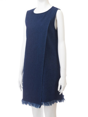 デニムラップフリンジワンピース