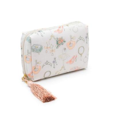 タッセル付きコスメ柄スクエアポーチ