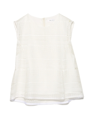 ボーダー刺繍ブラウス