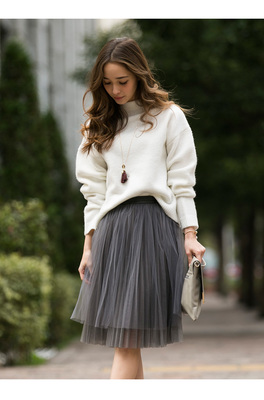 pleats tulle skirt
