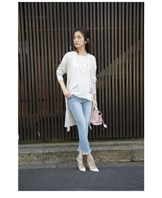 お袖ビジューロングカーディガン