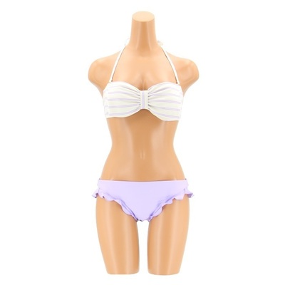 ボーダー　リボン　無地ショーツ　 ビキニ 9号