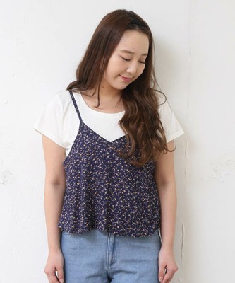 花柄キャミ×ＴシャツSET