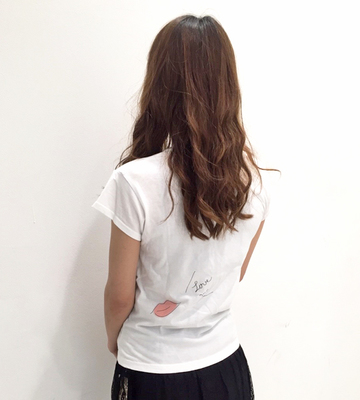 ロゴ&リッププリントTシャツ