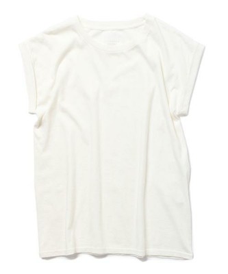 ロールアップスリーブ コットン Tシャツ