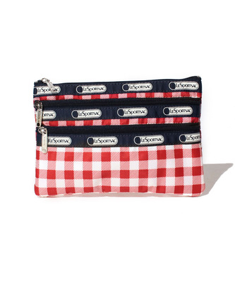 3ZIP COSMETIC ギンガムクラシックレッド