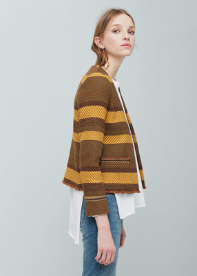 ジャカード織りコットンジャケット