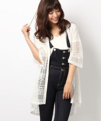 レースロングカーディガン7分袖