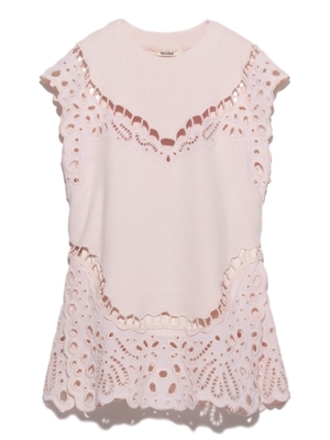 レース刺繍ニットプルオーバー