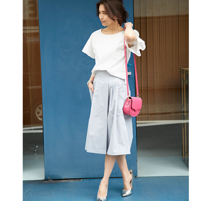 レディース　タック　パンツ　スカーチョ