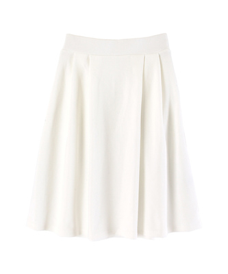 ワッフル生地ウエストタックフレアスカート