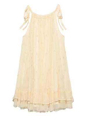 シフォン刺繍ワンピース