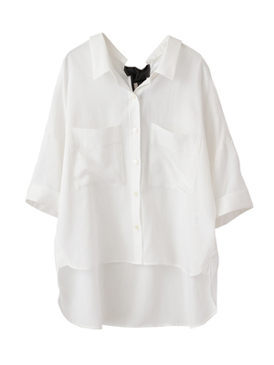 バックリボンシャツブラウス