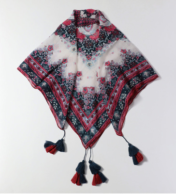 AEOプリントタッセルスカーフ