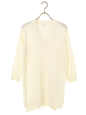 （Editt by YECCA VECCA）Vネックシアーニットプルオーバー