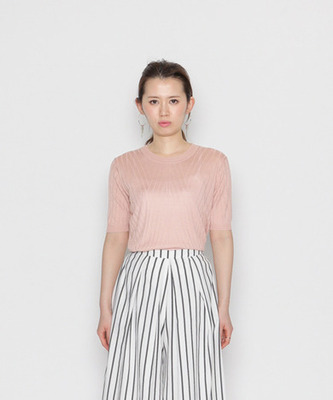 （SENSE OF PLACE）CF シアーリブセーター（5分袖）