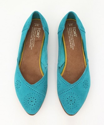 TOMS WOMENS FLAT JUTTI TURQUOISE