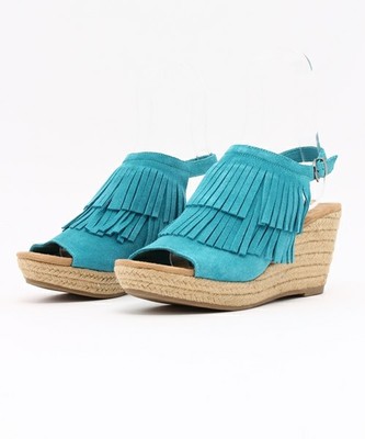 ウエッジソール フリンジサンダル