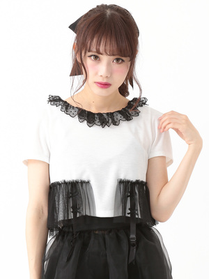 SS ガーターレースカラーT