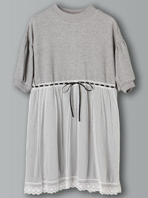 5S ドットチュールレイヤードワンピース