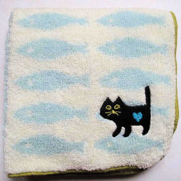 猫のパイルハンカチ