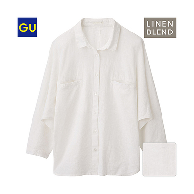 リネンブレンドドルマンシャツ