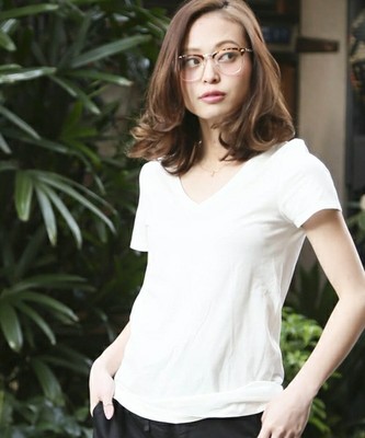 [GIORDANO] ベーシックカラースリムVネックＴシャツ