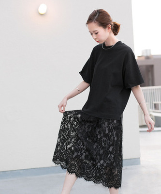 レースドッキングワンピース