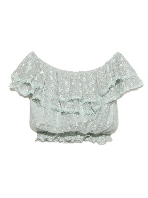 Lily Brown フラワーオフショルトップス