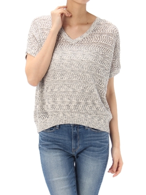 7GマルチカラーMIXドルマン半袖プルオーバー