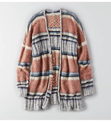 AEOミックスステッチオープンカーディガン