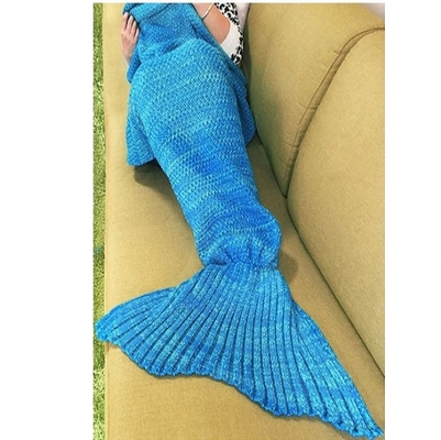 ブルー ニット マーメイドになれ違う♡ ブランケット