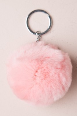 PINK FUR BALL KEYCHAIN