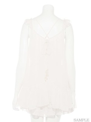 snidel シフォンフリルロンパース