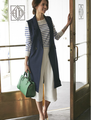 【Long gillet】レディース ロング　ジレ