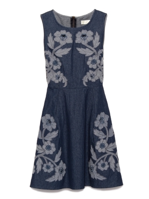 Lily Brown (リリーブラウン)  デニム刺繍ワンピース