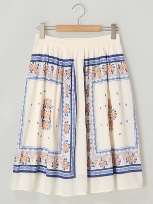 インドパネルプリントスカート