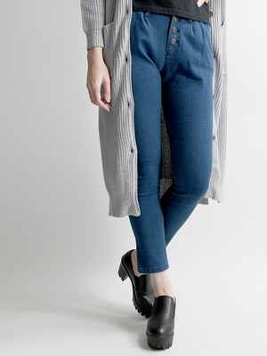 WEGO フライボタンテーパードパンツ