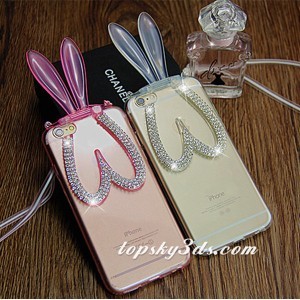 かわいい ウサギ　兎　首掛け型　iphone6/plus/5/4、Galaxyケース