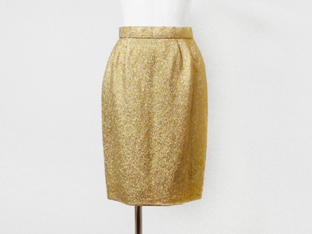 matt gold flower タイト mini skirt