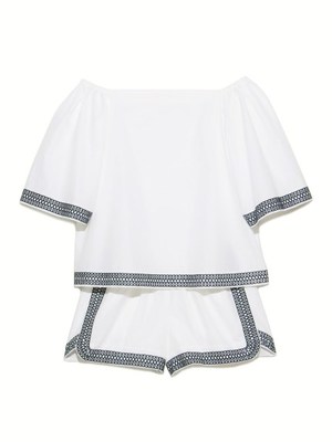 オフショル刺繍セットアップ