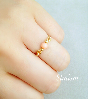 ピンク珊瑚❤️リング