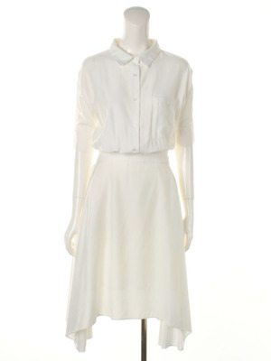 イレギュラーヘムシャツワンピース