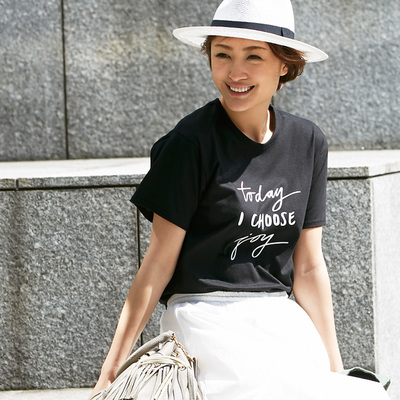 【Logo print T shirt】レディース ロゴ　Tシャツ