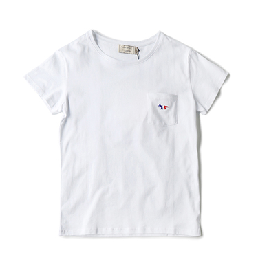 MAISON KITSUNE PREM TEE TRICOLOR FOX PATCH