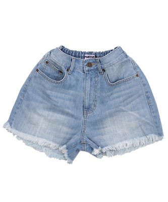 PUNYUS フリンジカラーデニムショーパン