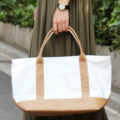 ≪ルミネ&ECサイト限定販売！≫フェイクレザーキャンバストートバッグ