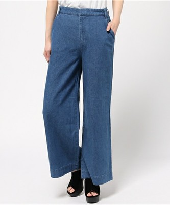 コットンデニムワイドパンツ