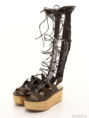 レースアップグラディエーターサンダル