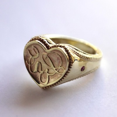 封蝋ハートシグネットリング
